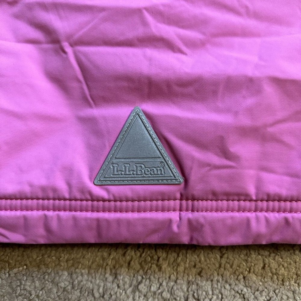 LL Bean Jacket Girls XL 18 Full Zip Nylon Softshell Insulated Pink Pockets - Picture 11 of 12